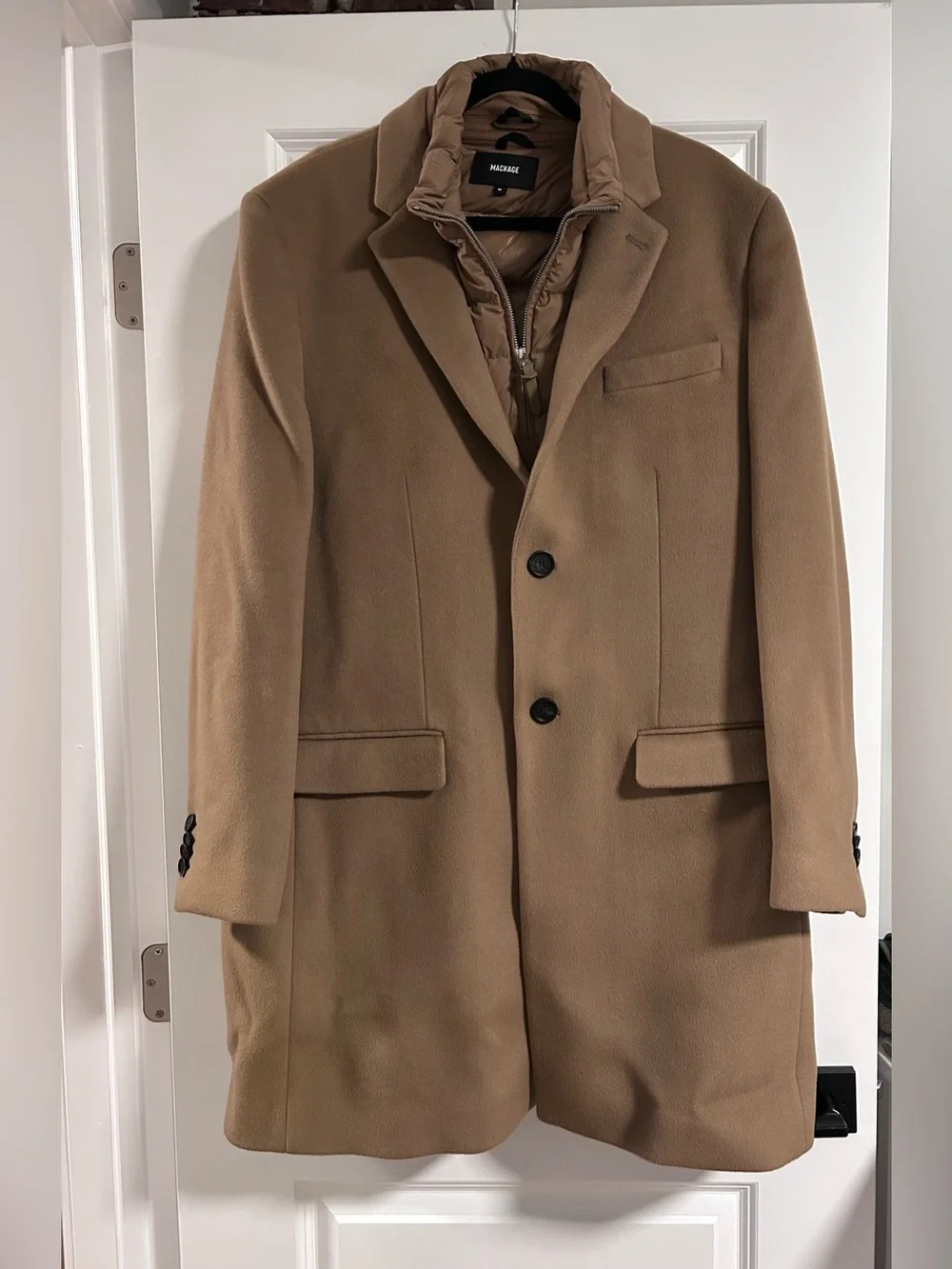 NEW Mackage SKAI-SLB 3-in-1 wool coat with removable down liner